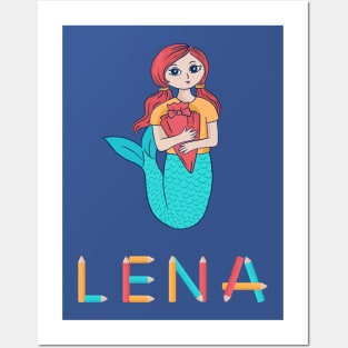 School Enrollment Mermaid Lena Posters and Art